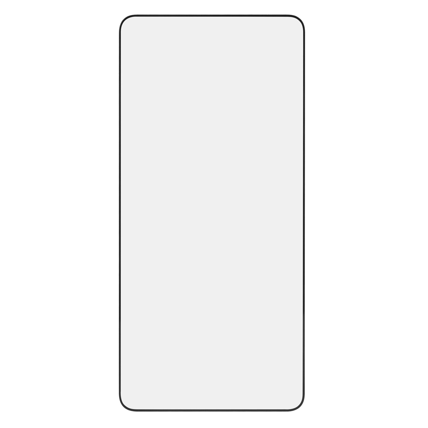 Premium skærmbeskyttere til Samsung Galaxy S26, lys grå, rektangulær med afrundede hjørner og sort kant.