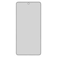 Samsung Galaxy S26 outline med afrundede hjørner, topcenter frontkamera og tom grå skærm til Privatlivsskærmbeskytter.