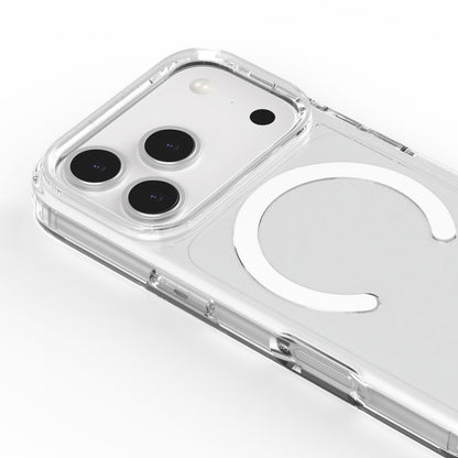 A Good Company gennemsigtigt mobilcover til iPhone 17 Pro med MagSafe-kompatibel ring, tre bagkameraer og blitz.
