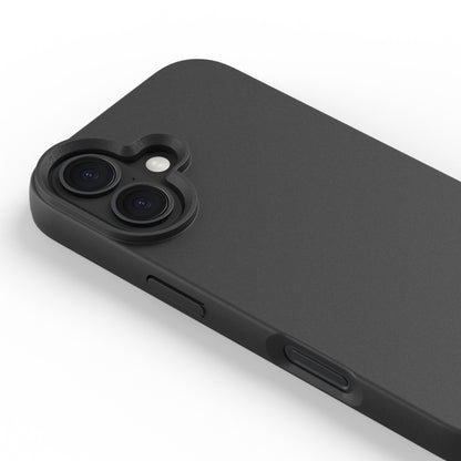 Agood company plantebaseret mobilcover til iPhone 17 sort, mat sort cover med udsnit til to bagkameraer og flash.