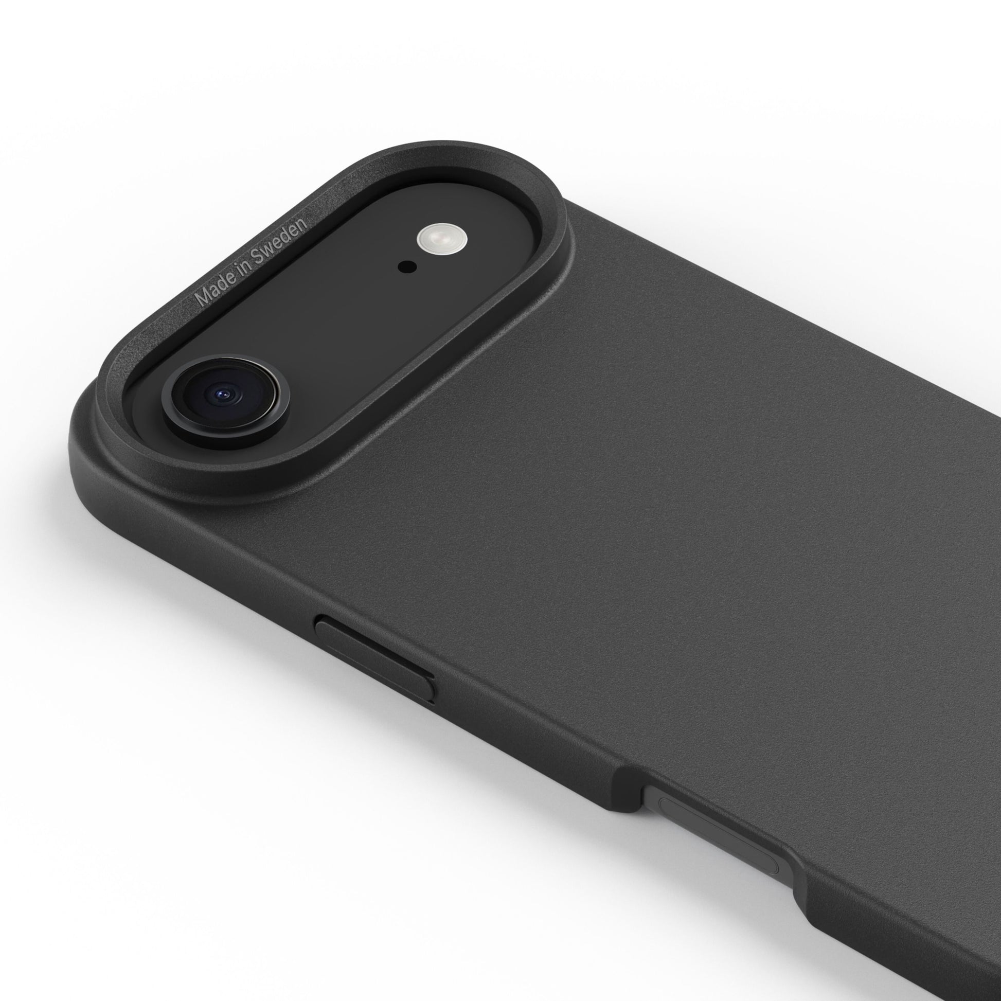 Agood company Plantebaseret Mobilcover iPhone 17 Air Sort, mat overflade, kameraudskæring, sideknapper, plantebaseret materiale.