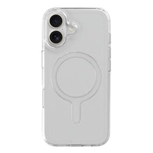A Good Company mobilcover iPhone 17 gennemsigtig med synlige dobbelte bagkameraer og centralt MagSafe-logo.
