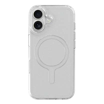 A Good Company mobilcover iPhone 17 gennemsigtig med synlige dobbelte bagkameraer og centralt MagSafe-logo.