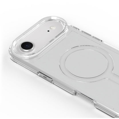 A Good Company mobilcover til iPhone 17 Air gennemsigtig, biobaseret, MagSafe-kompatibel, viser kamera og blitz hjørne.