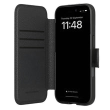 Agood company Mobilpung til iPhone 17 Pro Sort, tekstureret folio-cover m. kortlommer i vegetabilsk læderalternativ, MagSafe.