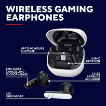 Trust GXT 409 Oxxie trådløst sort gamingheadset med hvidt etui, op til 40t spilletid, USB-C dongle, 3 ørepropstørrelser, ENC mic.