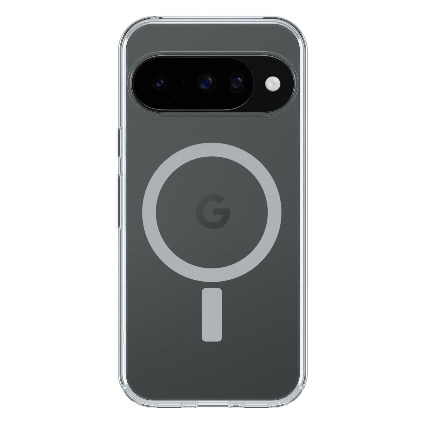 Otterbox Symmetry Clear cover til Pixel 10/Pixel 10 Pro, transparent, passer mørkegrå mobil m. horisontal kamerabjælke, 3 linser, flash.