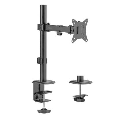 LogiLink sort bordbeslag til 17-32" skærm, VESA-plade, kabelhåndtering, C-clamp og grommet base.