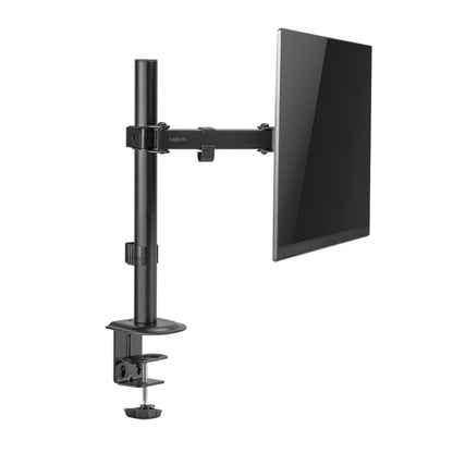 LogiLink sort bordbeslag til 17-32" computerskærm, ergonomisk skærmholder til skrivebordskant med kabelhåndtering.