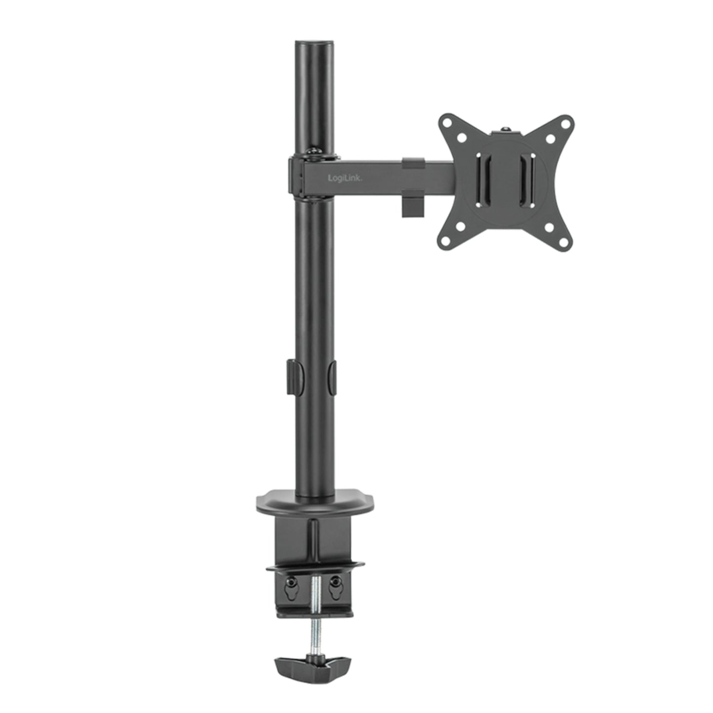LogiLink sort skærmholder til 17-32" skærm, VESA-kompatibel, kabelhåndtering, synligt LogiLink-logo på armen.