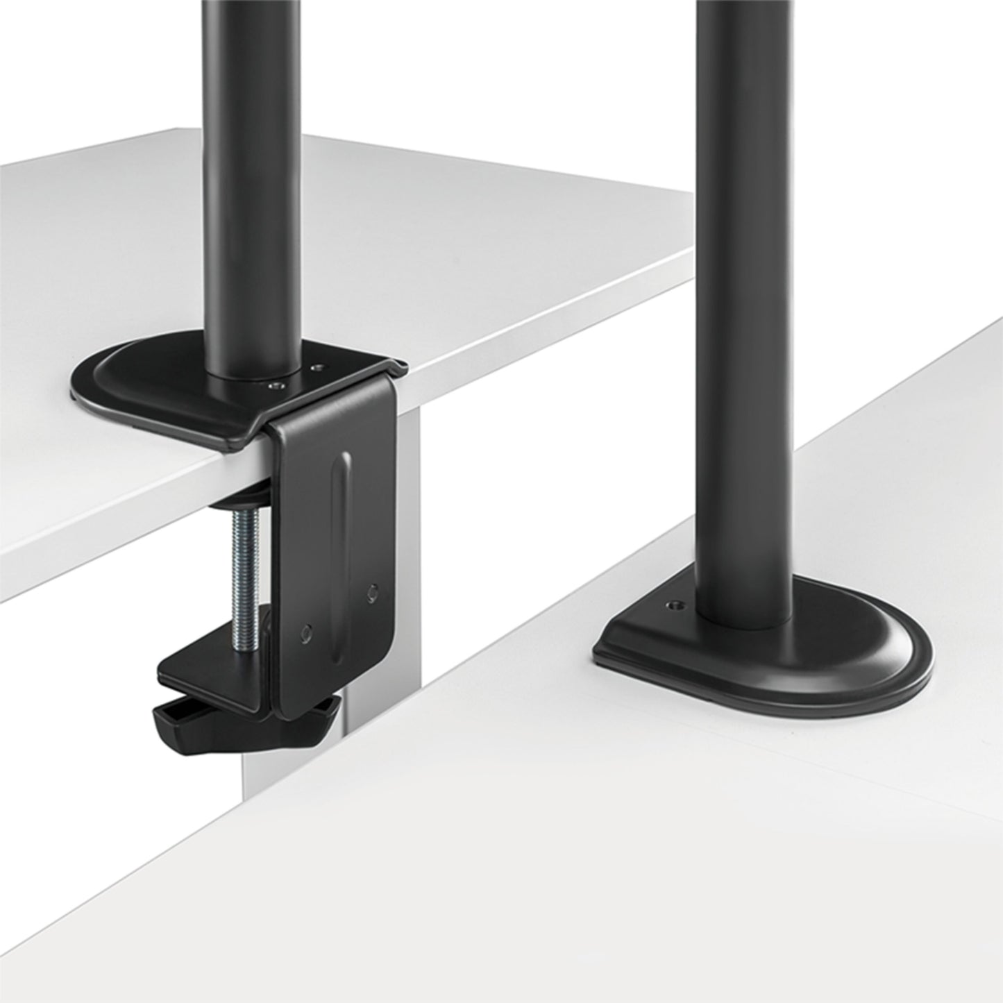 LogiLink bordbeslag sort til computerskærm 17-32", C-clamp med bolt og flad base, til beslag med lodrette rør.