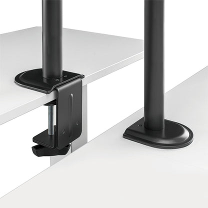 LogiLink bordbeslag sort til computerskærm 17-32", C-clamp med bolt og flad base, til beslag med lodrette rør.