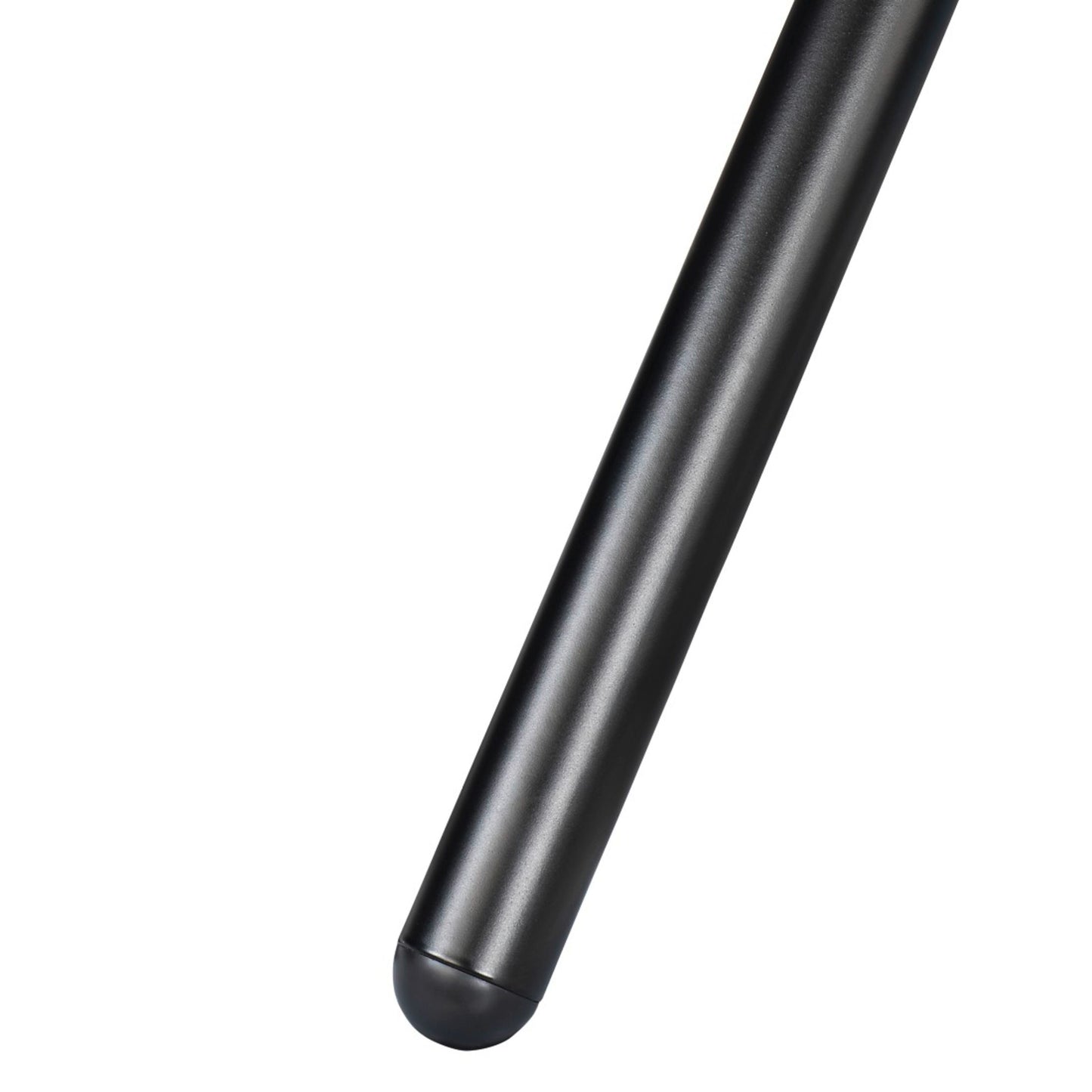 Sort cylindrisk metalstang med rund endekappe fra gulvstativ til tv 37-75", VESA 600x400, til kabelhåndtering.