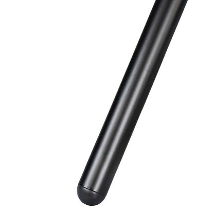 Sort cylindrisk metalstang med rund endekappe fra gulvstativ til tv 37-75", VESA 600x400, til kabelhåndtering.