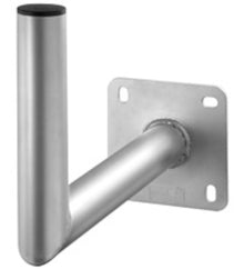 Goobay vægbeslag aluminium 35 cm L-formet rør, firkantet monteringsplade med 4 ovale skruehuller.