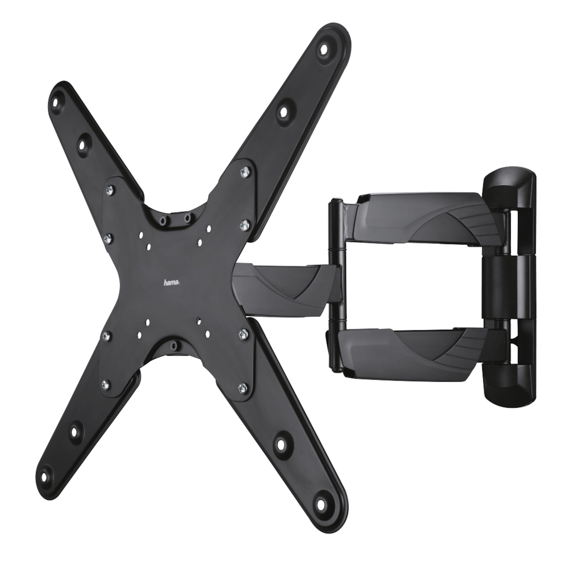 Hama Fullmotion Slim 3-ledet sort vægbeslag til TV 32-65", justerbar arm, VESA kompatibel.