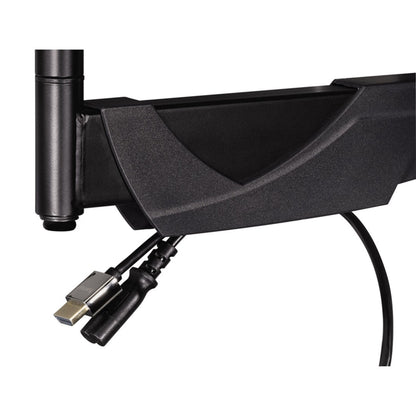 USB-kabel og rund strømstik tilsluttet sort enhed kompatibel med Fullmotion Slim 3-ledet Vægbeslag til TV 32-65.