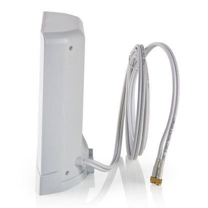 5G/4G Mimo 6 dBi hvid rektangulær panelantenne med lang kabel og SMA-tilslutning.