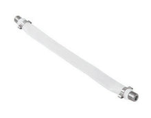 F-kabel til vinduesgennemføring, hvid, fleksibel flad type med metalstik i begge ender, passer til antenne og F-stik.