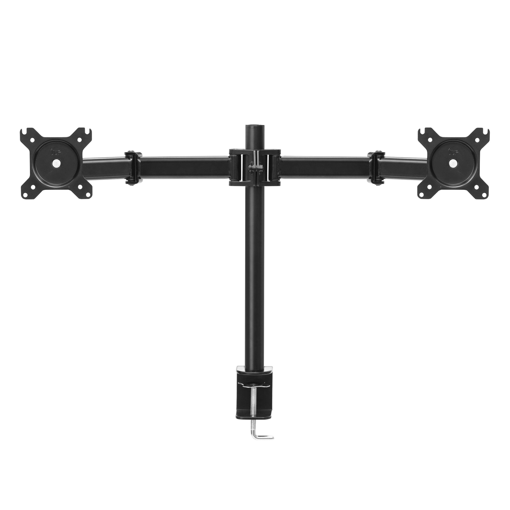 Plexgear bordbeslag med 2 justerbare arme til 27" skærme, VESA-montering, central lodret stang.
