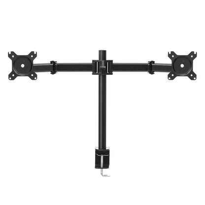 Plexgear bordbeslag med 2 justerbare arme til 27" skærme, VESA-montering, central lodret stang.