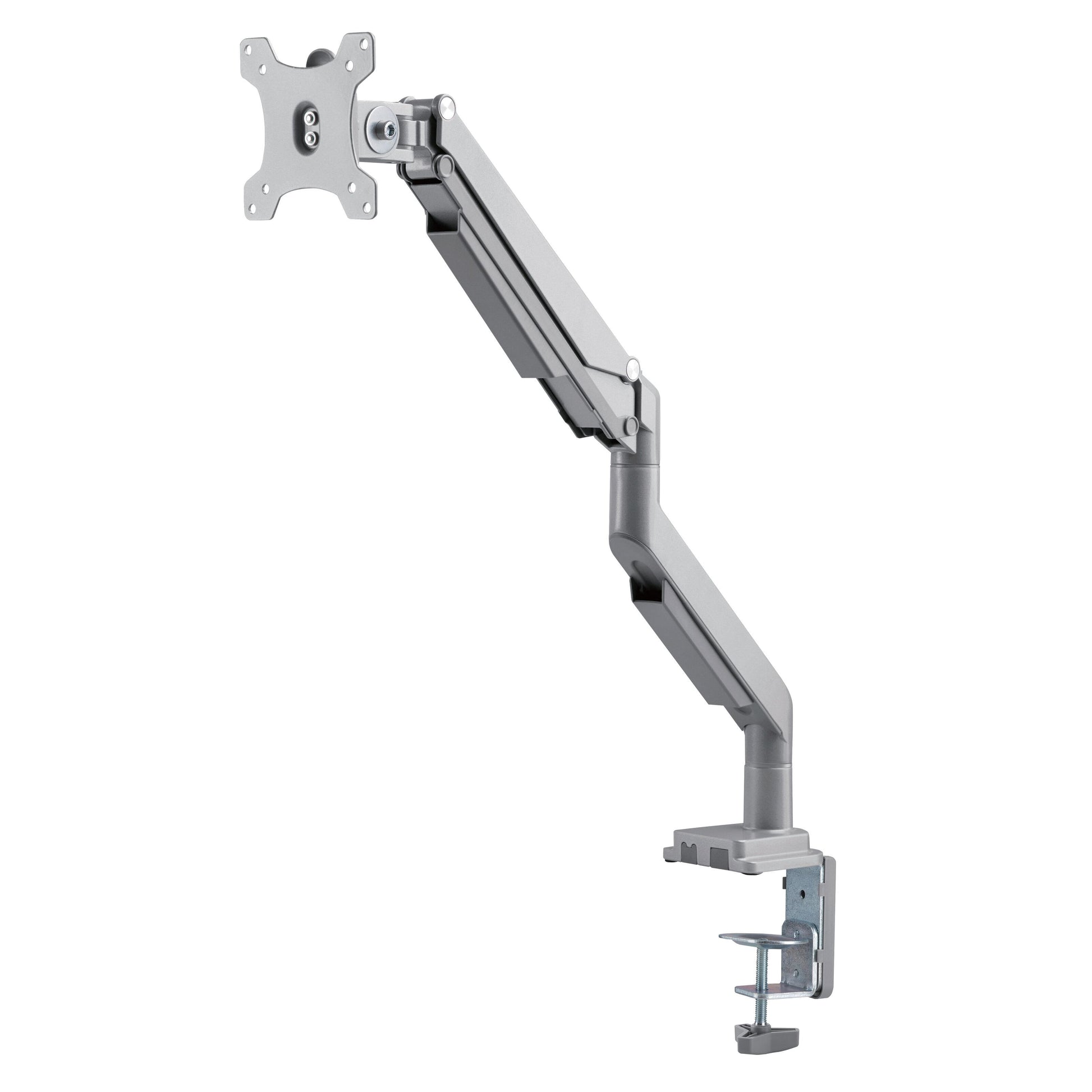 Gasdæmpet skærmholder 17-32 tommer med én arm, bordklemme, flere led, VESA-kompatibel til computerskærm.