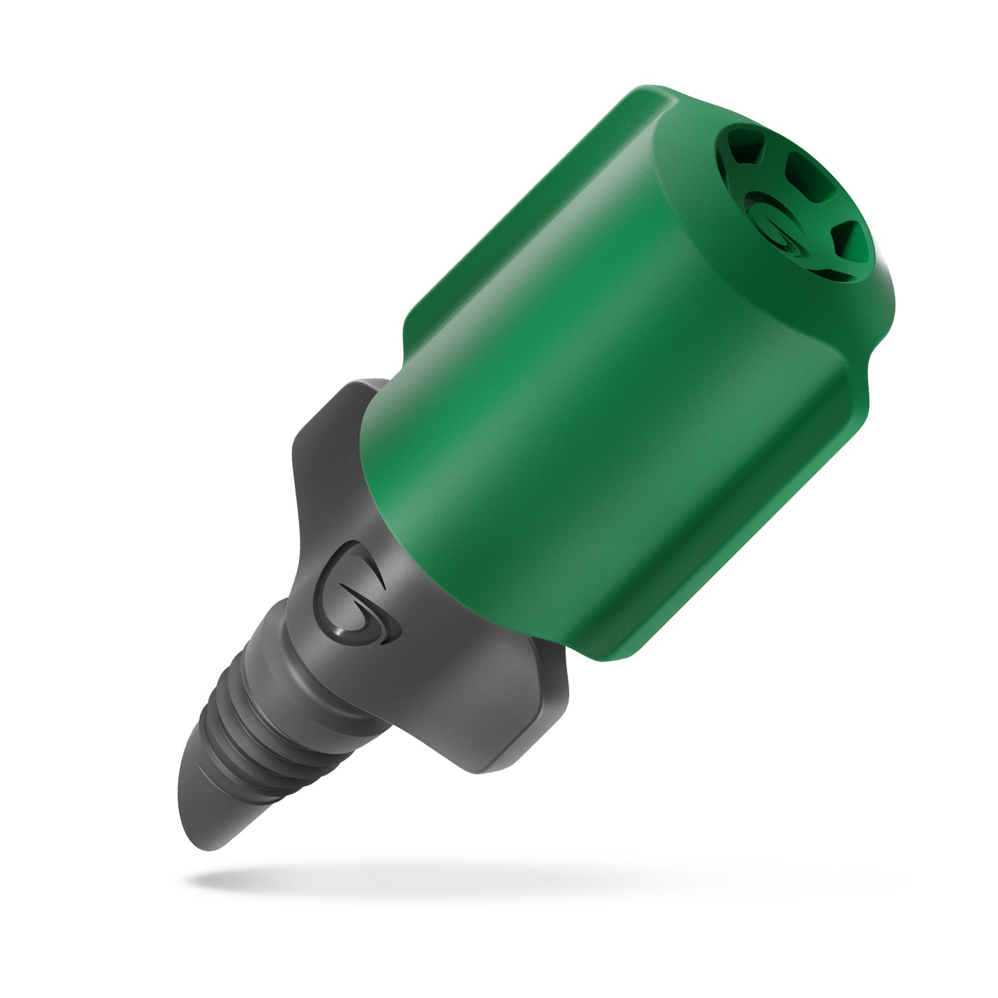 Justerbart drypmundstykke 0-40 L/t, grøn/grå plast, sekskantet top og justerbar dyse til mikrovandingssystem.