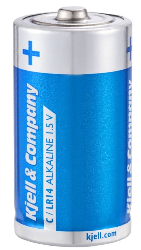 Kjell C-batterier LR14 1,5V 2 stk blå og sølv label.