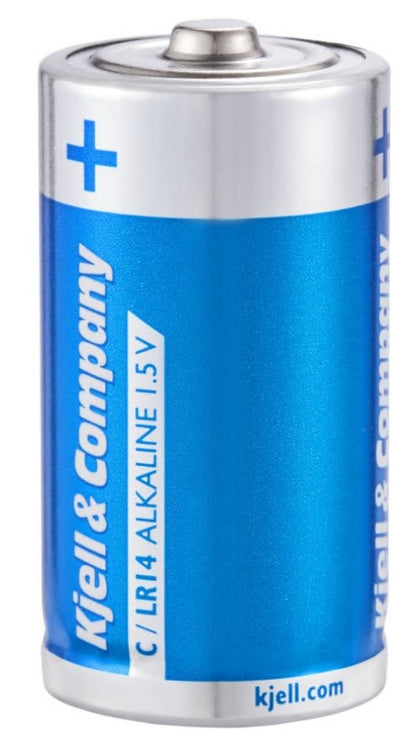 Kjell C-batterier LR14 1,5V 2 stk blå og sølv label.