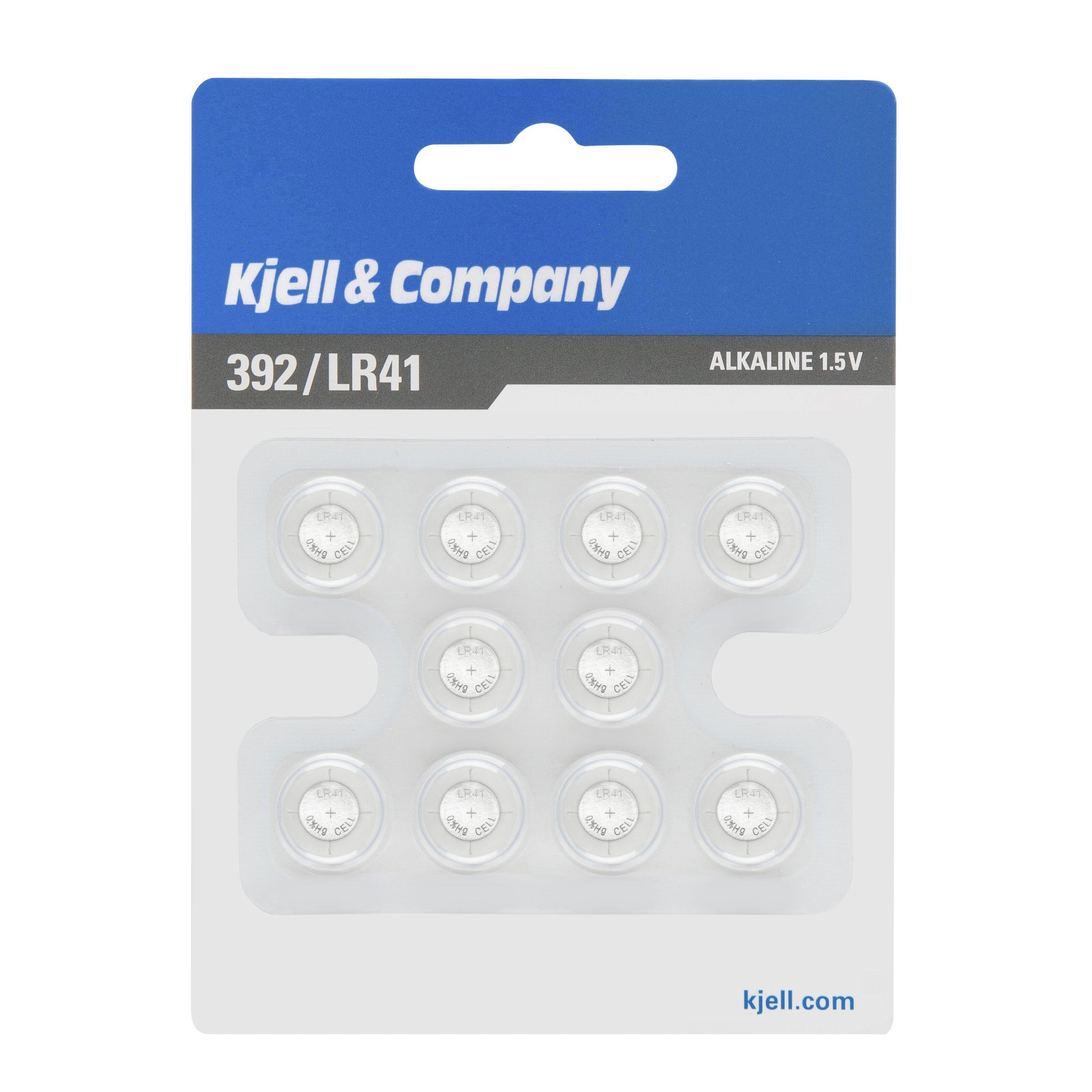 10 stk LR41 (392) alkaliske knapcellebatterier 1,5V til ure, legetøj og små elektroniske enheder.