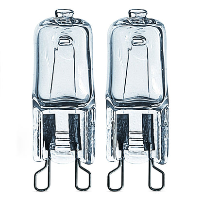 Osram Halopin ovnlampe G9 40W pærer fra 2-pak vises side om side.