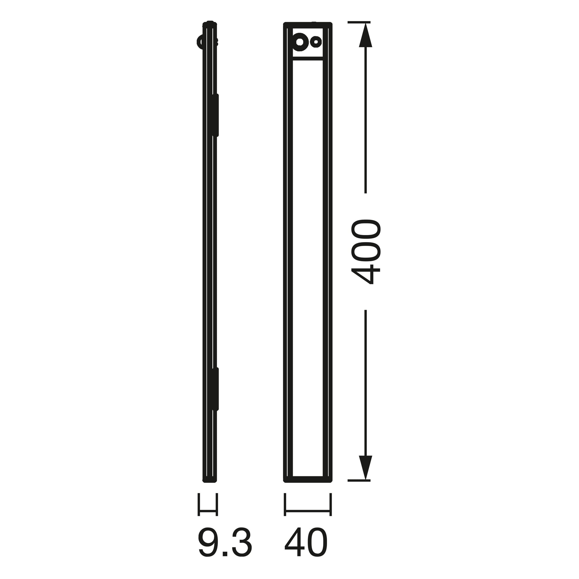 Osram Lineær LED underskabsbelysning 40cm med sensor, rektangulær, monteringshuller, 400x40x9,3mm.