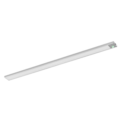 Osram lineær LED underskabsbelysning 60cm sølv, grøn indikator, USB-genopladelig med sensorstyring.