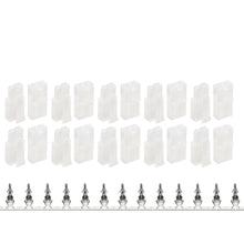 Tamiya kontaktsæt 10 par, 20 hvide sæt med metalpins til RC-bil batteritilslutning.