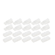 Tamiya kontaktsæt 10 par, 20 hvide plast el-stik, arrangeret i tre rækker til batteriforbindelse til RC køretøjer.