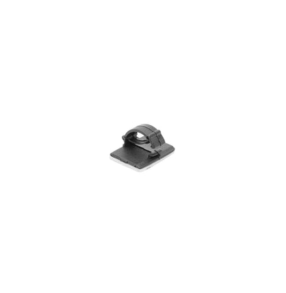 Luxorparts selvklæbende miniholder 50 stk små sorte rektangulære kabelholdere med buet top til flade overflader.