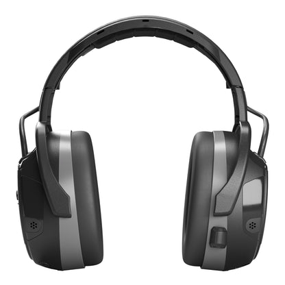 Hellberg Xstream LD sorte og grå over-ear Bluetooth høreværn med polstret hovedbøjle, bløde ørepuder, støjreduktion.