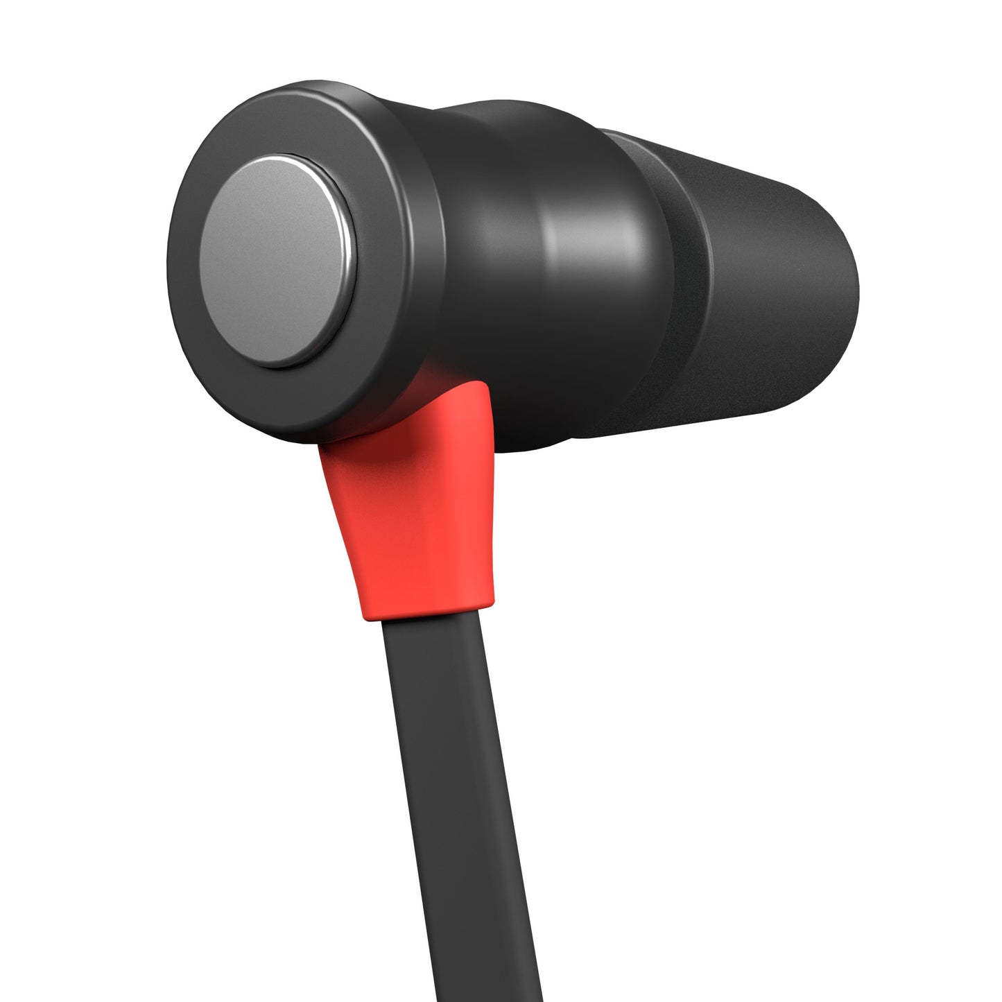 Isotunes Xtra 2.0 EN352 høreværn Bluetooth earbud, sort med sølv endekappe og rød detalje ved ledning.