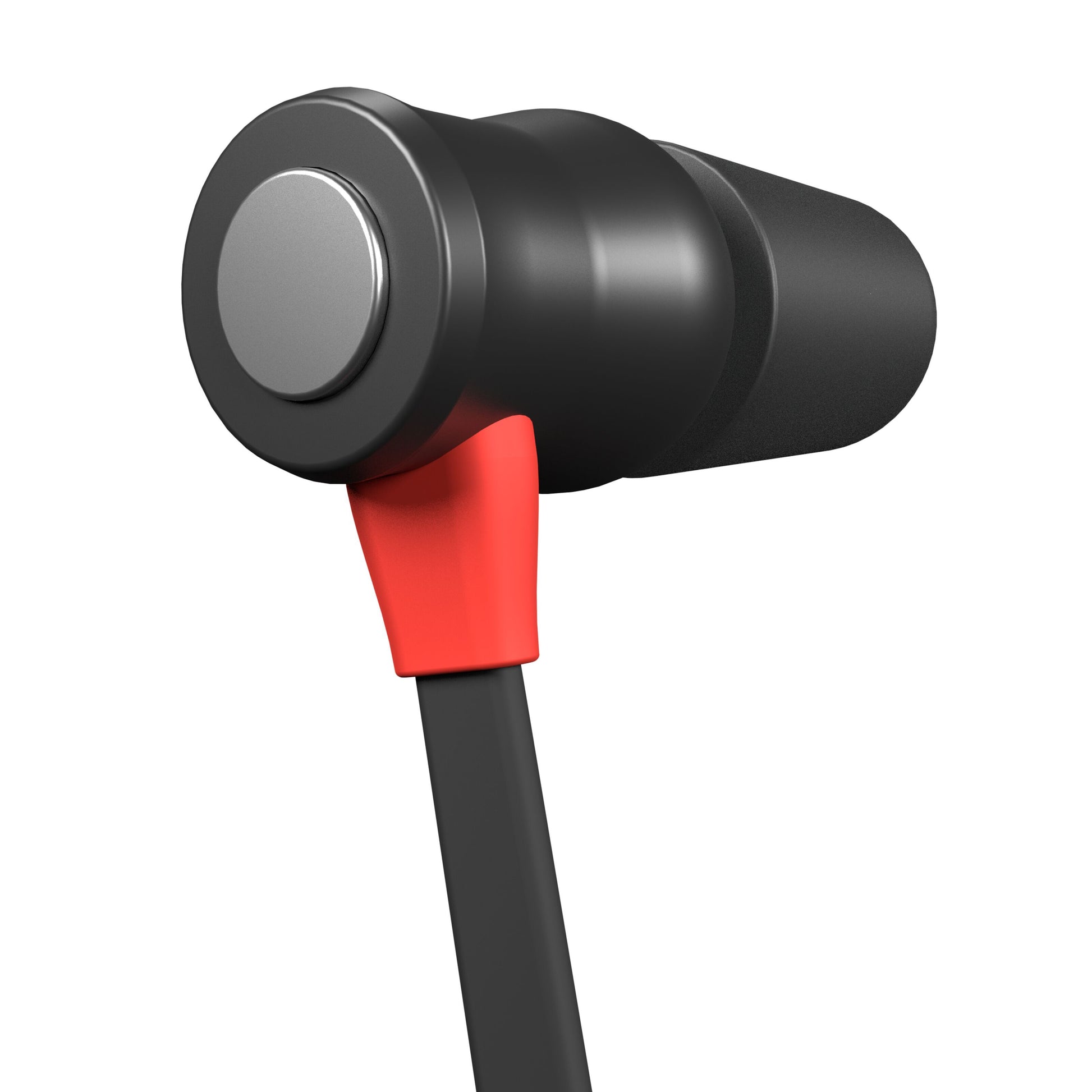 Isotunes Xtra 2.0 EN352 høreværn Bluetooth earbud, sort med sølv endekappe og rød detalje ved ledning.