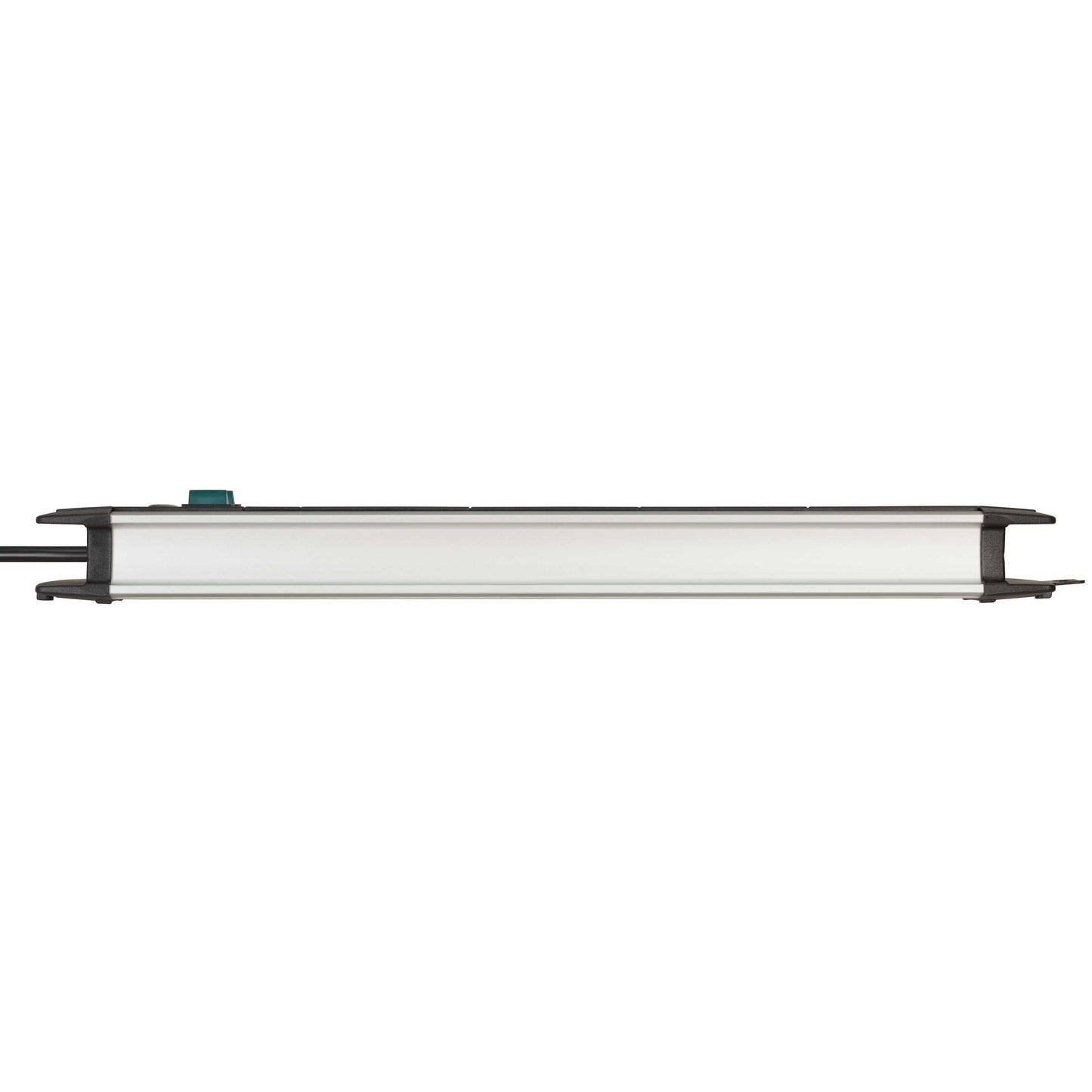 LED armatur, rektangulær, hvid diffuser, sorte endestykker, sidevisning, kompatibel med Technics Jordet Stikdåse 16-vejs 3 m.