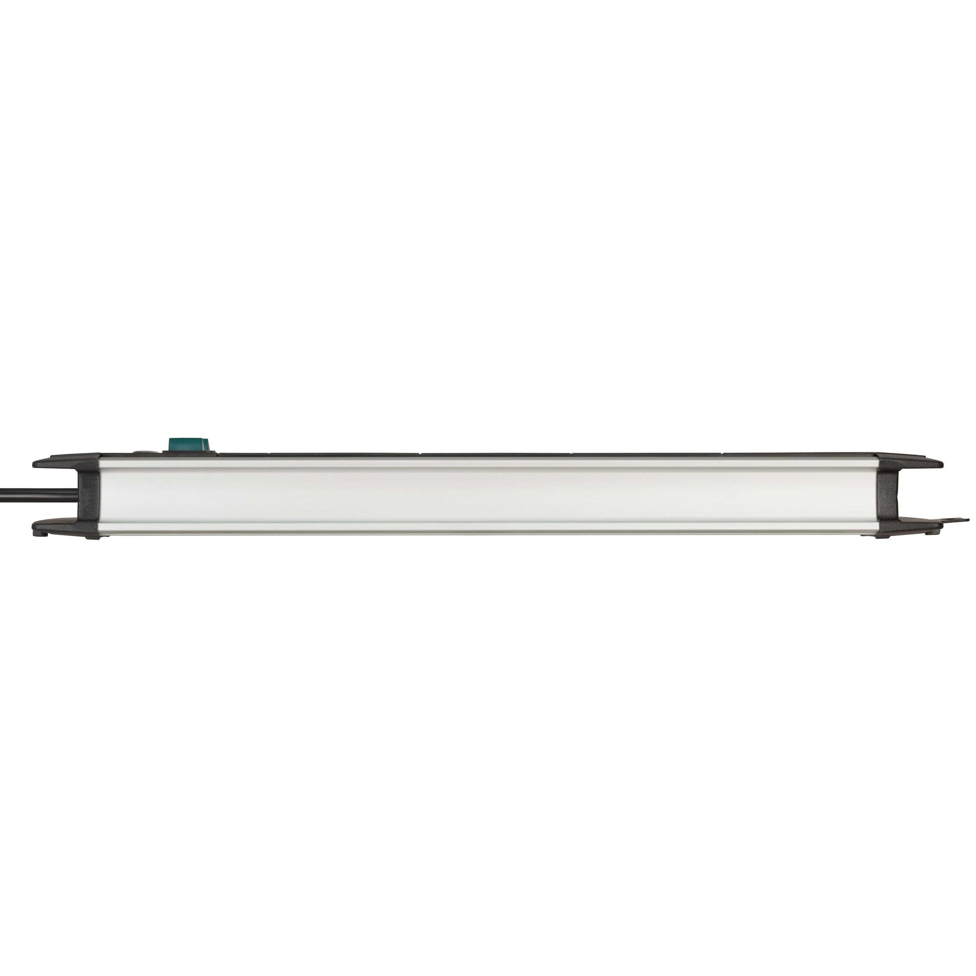 LED armatur, rektangulær, hvid diffuser, sorte endestykker, sidevisning, kompatibel med Technics Jordet Stikdåse 16-vejs 3 m.
