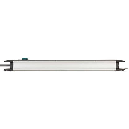 LED armatur, rektangulær, hvid diffuser, sorte endestykker, sidevisning, kompatibel med Technics Jordet Stikdåse 16-vejs 3 m.
