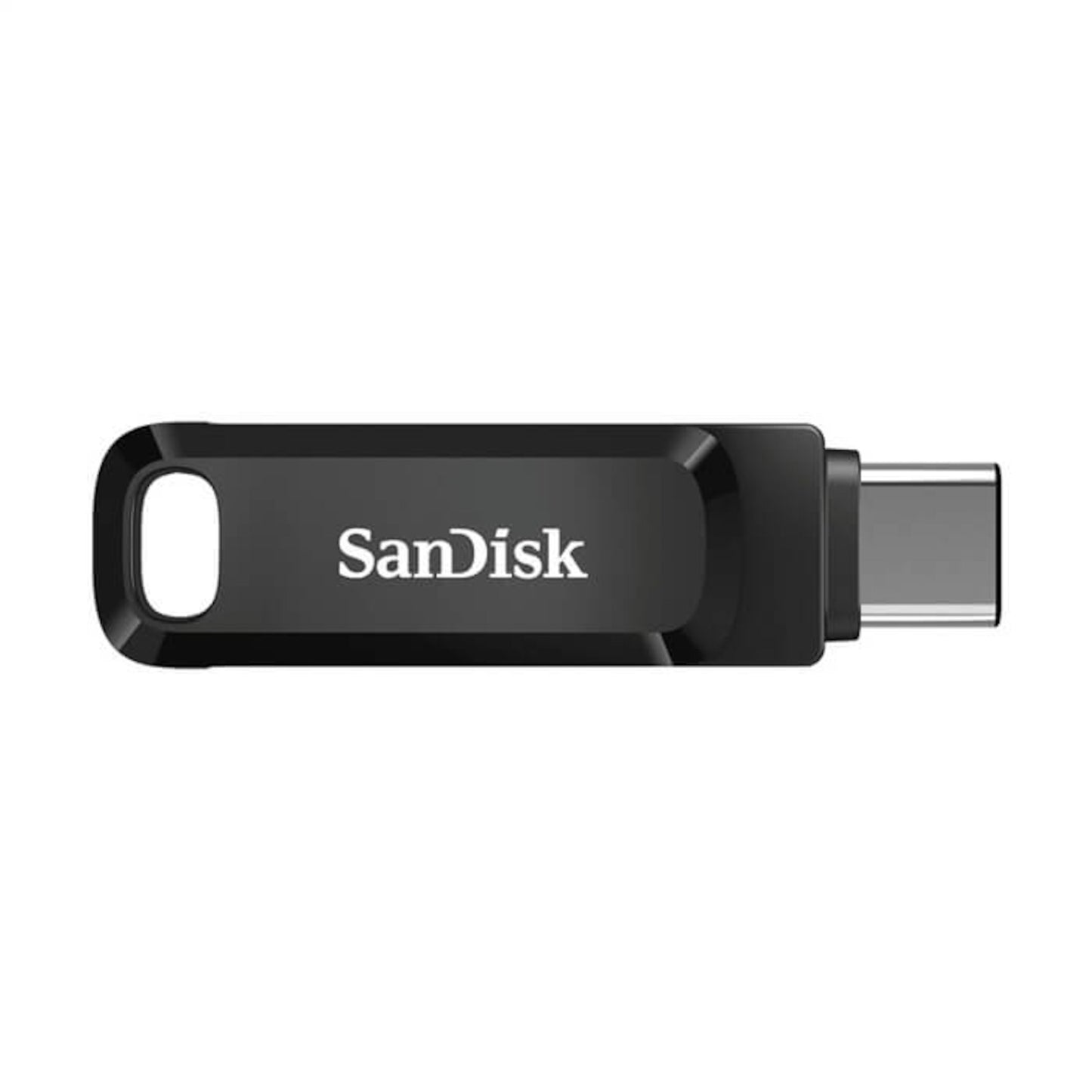 Sandisk Ultra Dual Drive Go USB-stick USB-C 64GB sort med nøgleringsløkke.
