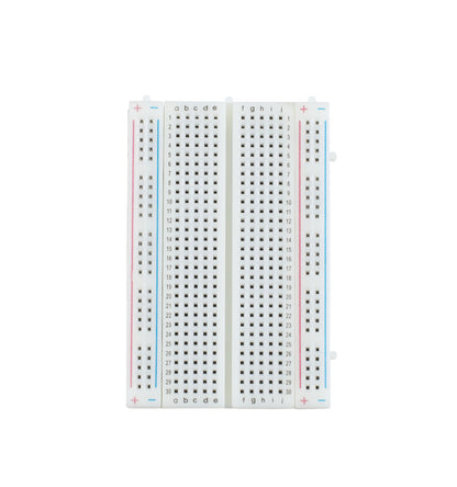 Luxorparts Koblingsdæksel 400 forbindelser 2-pak, hvid breadboard med markerede rækker og kolonner.