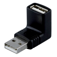 USB-adapter vinkel, USB-A han til USB-A hun, sort 90° OTG-adapter.