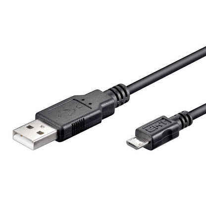 USB-A til Micro-USB-kabel, 1 meter, USB 2.0-dataoverførsel og opladning med standard USB-A- og micro-USB-stik.
