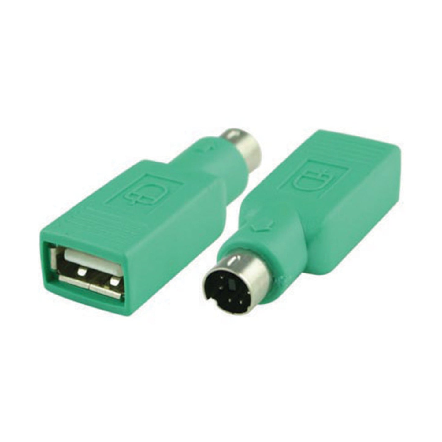 Luxorparts passive adapter sæt grøn, PS/2 han til USB-A hun, to adaptere vises.