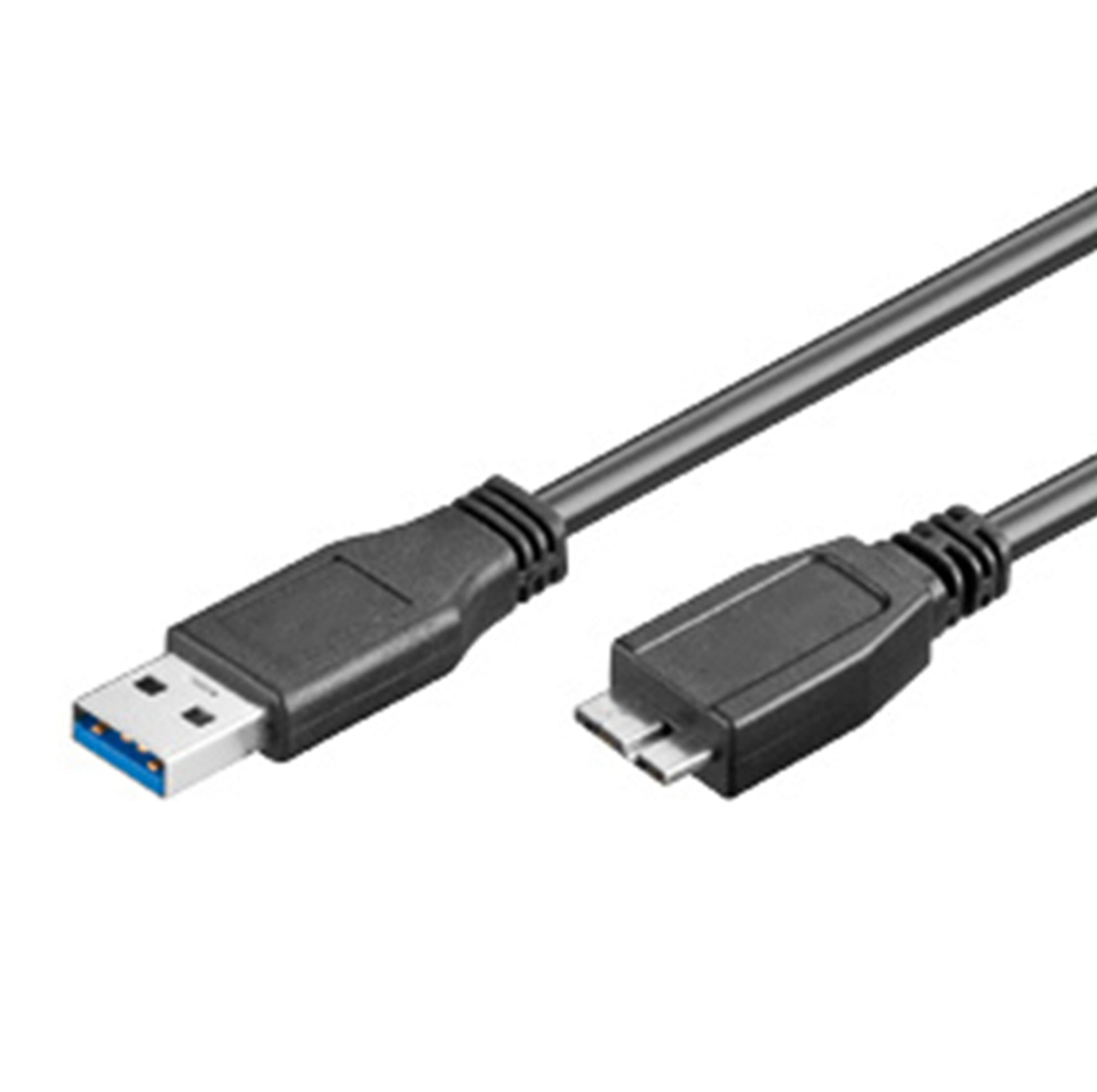 Luxorparts USB-A til Micro-USB-kabel USB 3.0 1,8 m blå indgang på Type-A-stik.