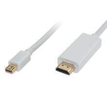 Mini DisplayPort til HDMI-kabel 1 m hvid med Mini DisplayPort og HDMI-stik, understøtter 4K-video.