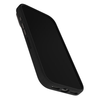 Otterbox Symmetry Cactus Leather MagSafe cover til iPhone 17 Pro sort, MagSafe, synlige sideknapper og bundporte.